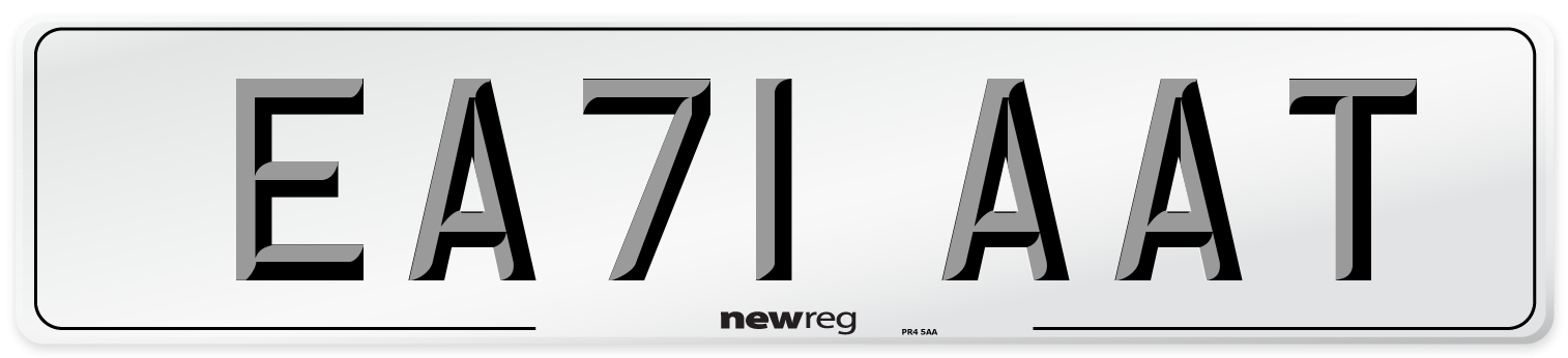 EA71 AAT Number Plate from New Reg